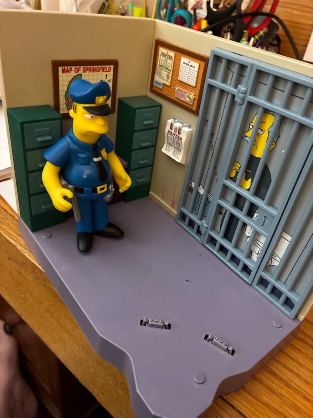 The Simpsons World of Springfield Playmates Police Station Jail Officer Eddie